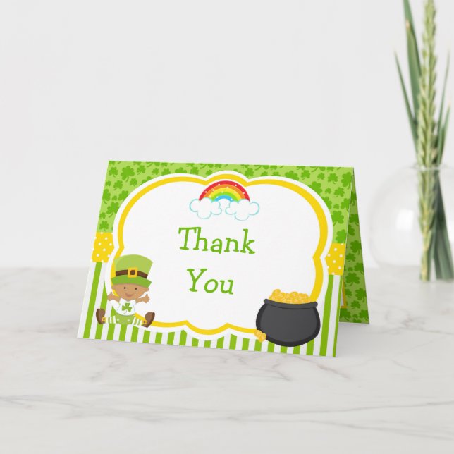 Carte De Remerciements Baby shower st patrick American Boy (Devant)