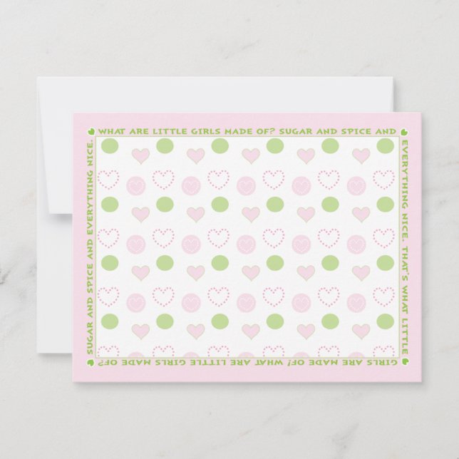 Carte de remerciements baby shower, "Sucre et épic (Devant)