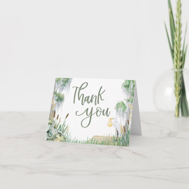 Carte De Remerciements Baby shower Sud du marais Bayou (Devant)
