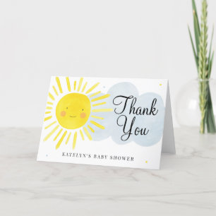 Carte De Remerciements Baby shower Sunshine ou Anniversaire