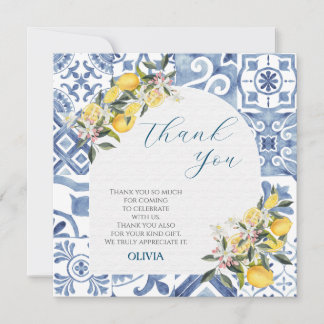 Carte De Remerciements Baby shower sur le thème des agrumes