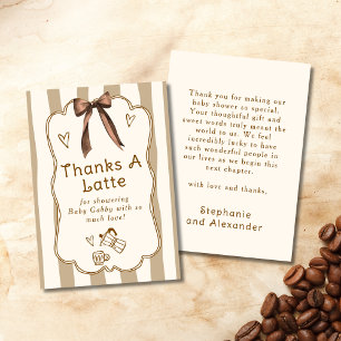 Carte De Remerciements Baby Shower sur le thème du Café Bébé Salon de Thé