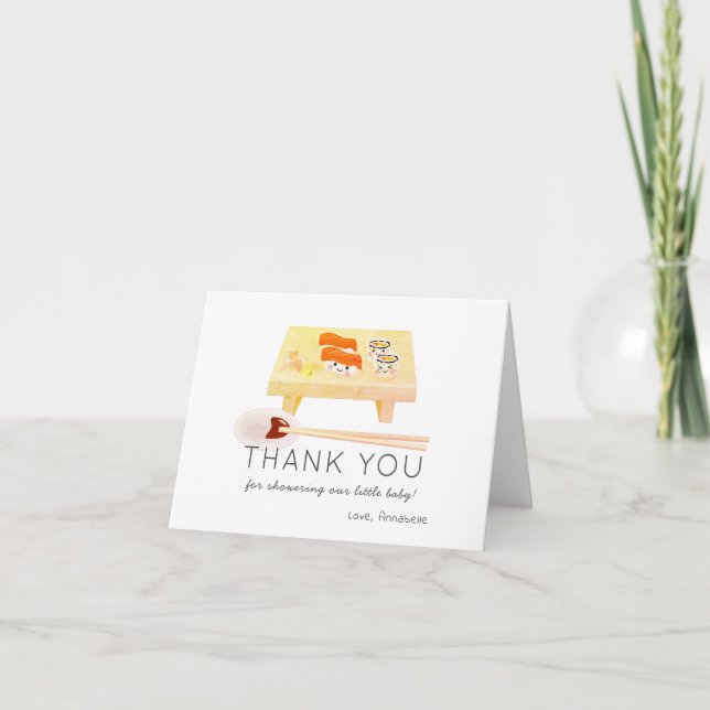 Carte de remerciements Baby shower Sushi Board (Devant)