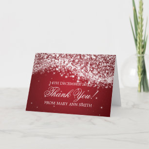 Carte De Remerciements Baby Shower Thank you Sparkling Wave Red