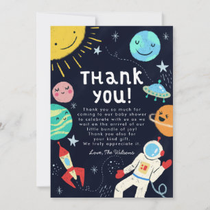 Carte De Remerciements Baby shower thématique Espace