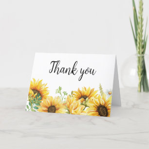 Carte De Remerciements Baby shower tournesol