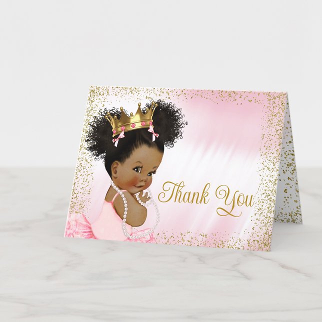Carte De Remerciements Baby shower Tutu Gold Rose (Add your message or leave blank for your handwritten message.)