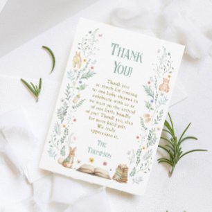 Carte De Remerciements Baby Shower « Un Nouveau Chapitre »