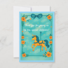 Carte De Remerciements Baby shower Unicorne Whimsical