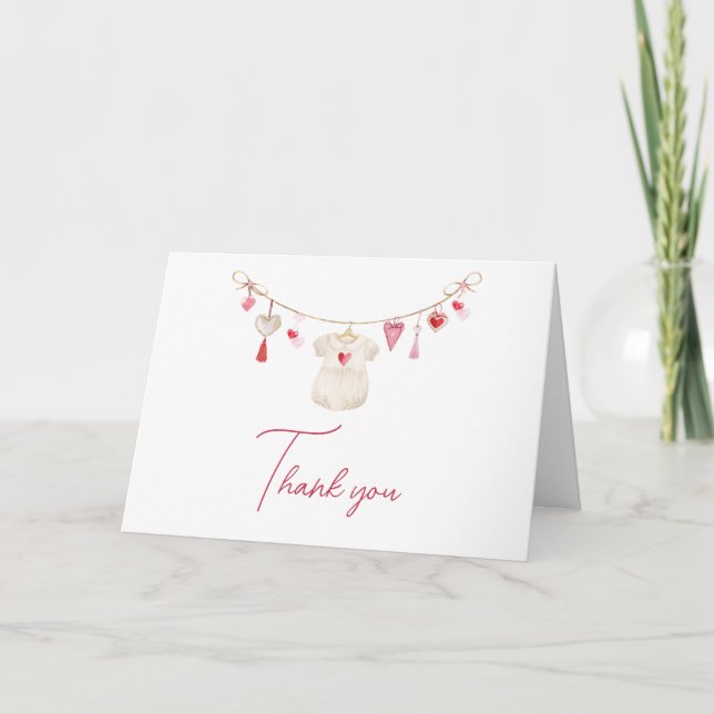 Carte De Remerciements Baby shower Valentine Sweetheart (Devant)