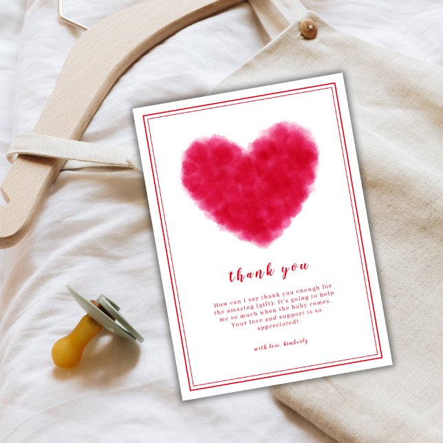 Carte De Remerciements Baby shower Valentines de cadre petit amoureux (Little Sweetheart Frame Valentines Baby Shower Thank You Card)