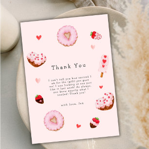 Carte De Remerciements Baby shower Valentines de Donuts Roses