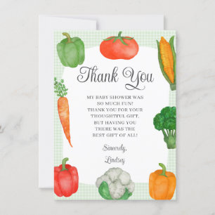 Carte De Remerciements Baby shower vert du marché agricole