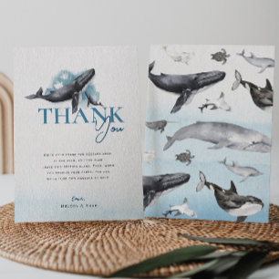 Carte De Remerciements Baby shower vertical plat de l'océan rustique mode