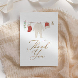 Carte De Remerciements Baby shower Vêtements de Noël d'hiver