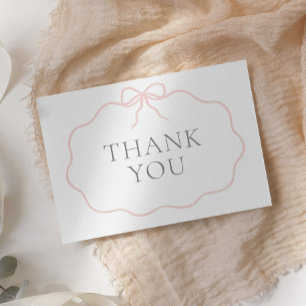 Carte De Remerciements Baby shower vintage de fille de la cou rose
