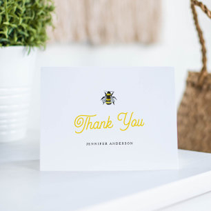 Carte De Remerciements Baby shower Vintage doux de Bumblebee Mama-To-Bee