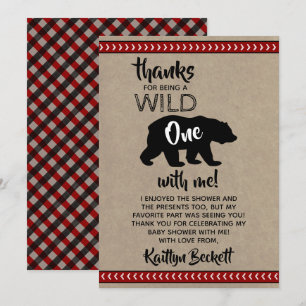 Carte De Remerciements Baby shower Wild One Boys