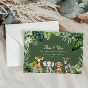 Carte De Remerciements Baby shower Wild One Jungle Safari Animaux