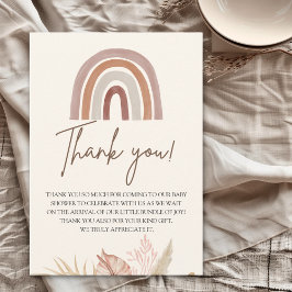 Carte De Remerciements Baby Shower with Boho Rainbow