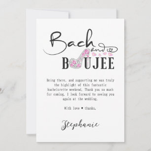 Carte De Remerciements Bach & Boujee Pink Diamond Glam Bachelorette