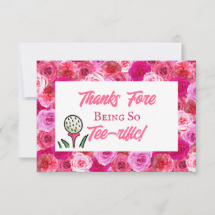 Carte De Remerciements Bachelorette Fête des mariées Golf Rose Floral