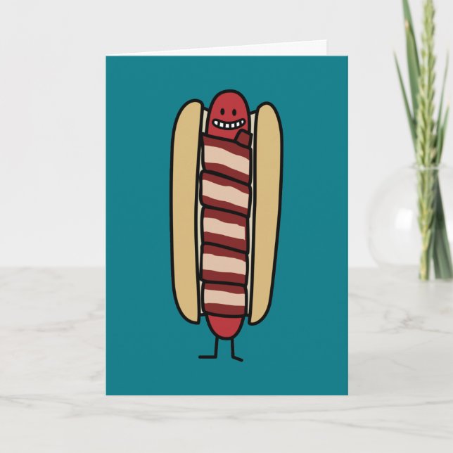 Carte De Remerciements Bacon enveloppé Hot Dog Hotdog Wiener Bacon envelo (Devant)