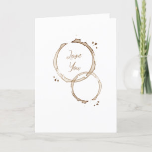 Carte De Remerciements Bagues de café VOUS AIMEZ UNE LATTE Brown Artiste 