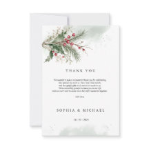 Baies de houx d'hiver aquarelle mariage plat