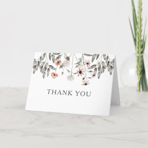 Carte De Remerciements Baigneuse de mariage bohème aux fleurs sauvages de