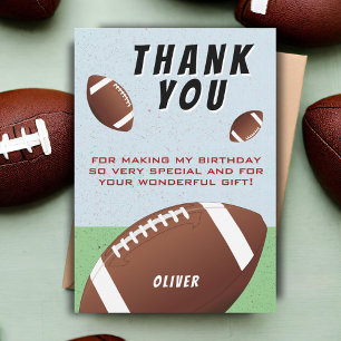 Carte De Remerciements Bal de football américain anniversaire