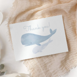 Carte De Remerciements Baleine aquatique sous le Baby shower marin