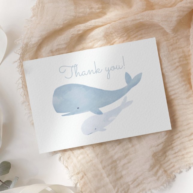 Carte De Remerciements Baleine aquatique sous le Baby shower marin (Créateur téléchargé)