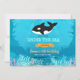 Carte De Remerciements Baleine tueuse sous l'invitation de la mer