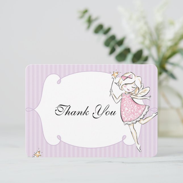 Carte De Remerciements Balise Fairy Princess Anniversaire (Debout devant)