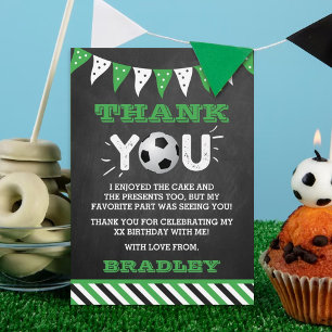 Carte De Remerciements Balle De Football N'Importe Quel Âge Anniversaire