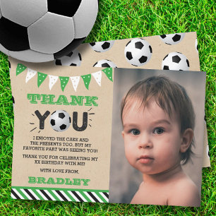 Carte De Remerciements Balle de soccer n'importe quel âge Photo Anniversa