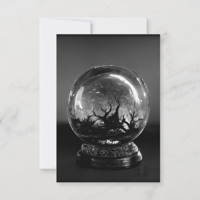 Carte De Remerciements Balle en cristal Psychique Gris (Devant)