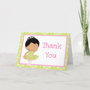 Carte De Remerciements Ballerina afro-américaine mignonne "Merci"