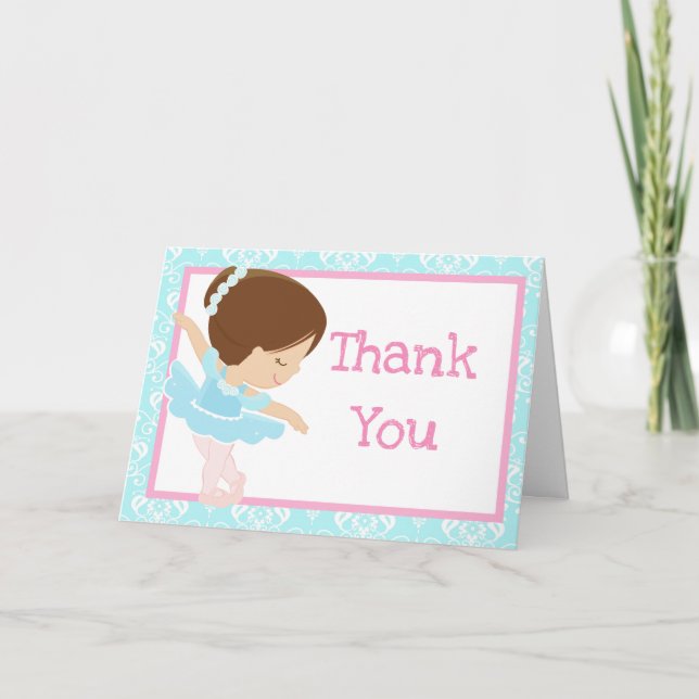 Carte De Remerciements Ballerina de Brunette Cute (Devant)