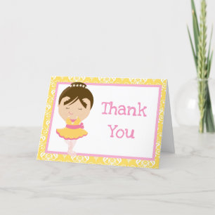 Carte De Remerciements Ballerina de Brunette Cute