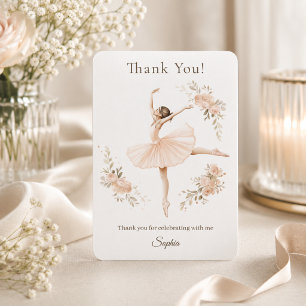 Carte De Remerciements Ballerine personnalisée Anniversaire Blush Floral