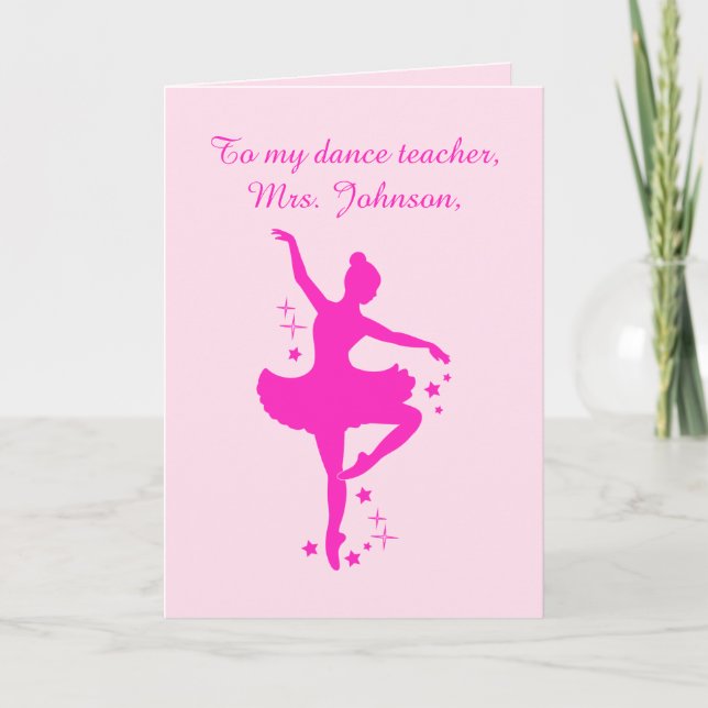 Carte De Remerciements Ballet teacher Thank You Dancer (Devant)