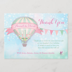 Carte De Remerciements Ballon à air chaud GC Premier Anniversaire
