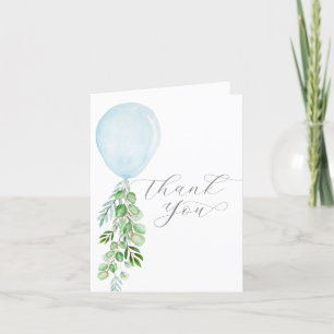Carte De Remerciements Ballon bleu d'eau vert eucalyptus