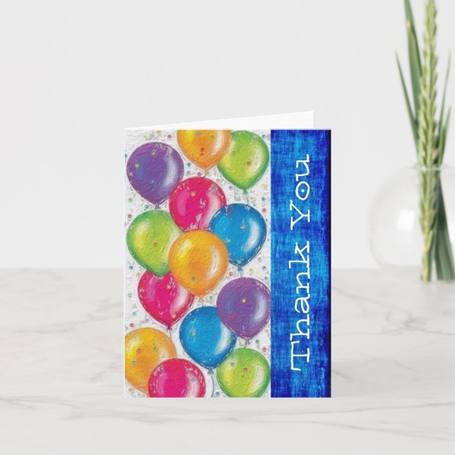 Carte De Remerciements Ballon de Anniversaire (Devant)