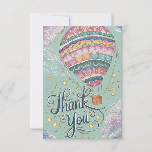 Carte De Remerciements Ballons à air chaud (Devant)