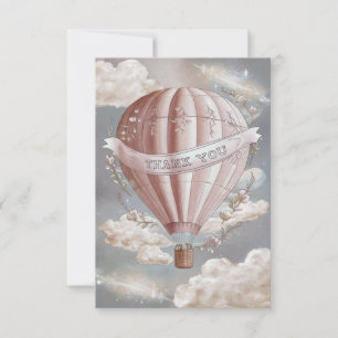 Carte De Remerciements Ballons à air chaud Boho Nuds