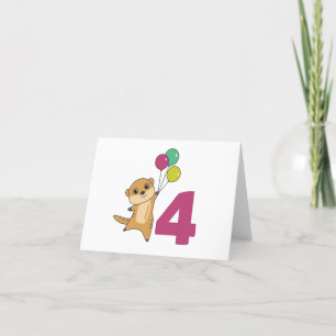 Carte De Remerciements Ballons pour le quatrième anniversaire de Suricate