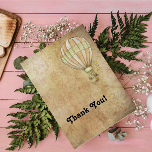 Carte De Remerciements Balloon à air chaud victorien Steampunk